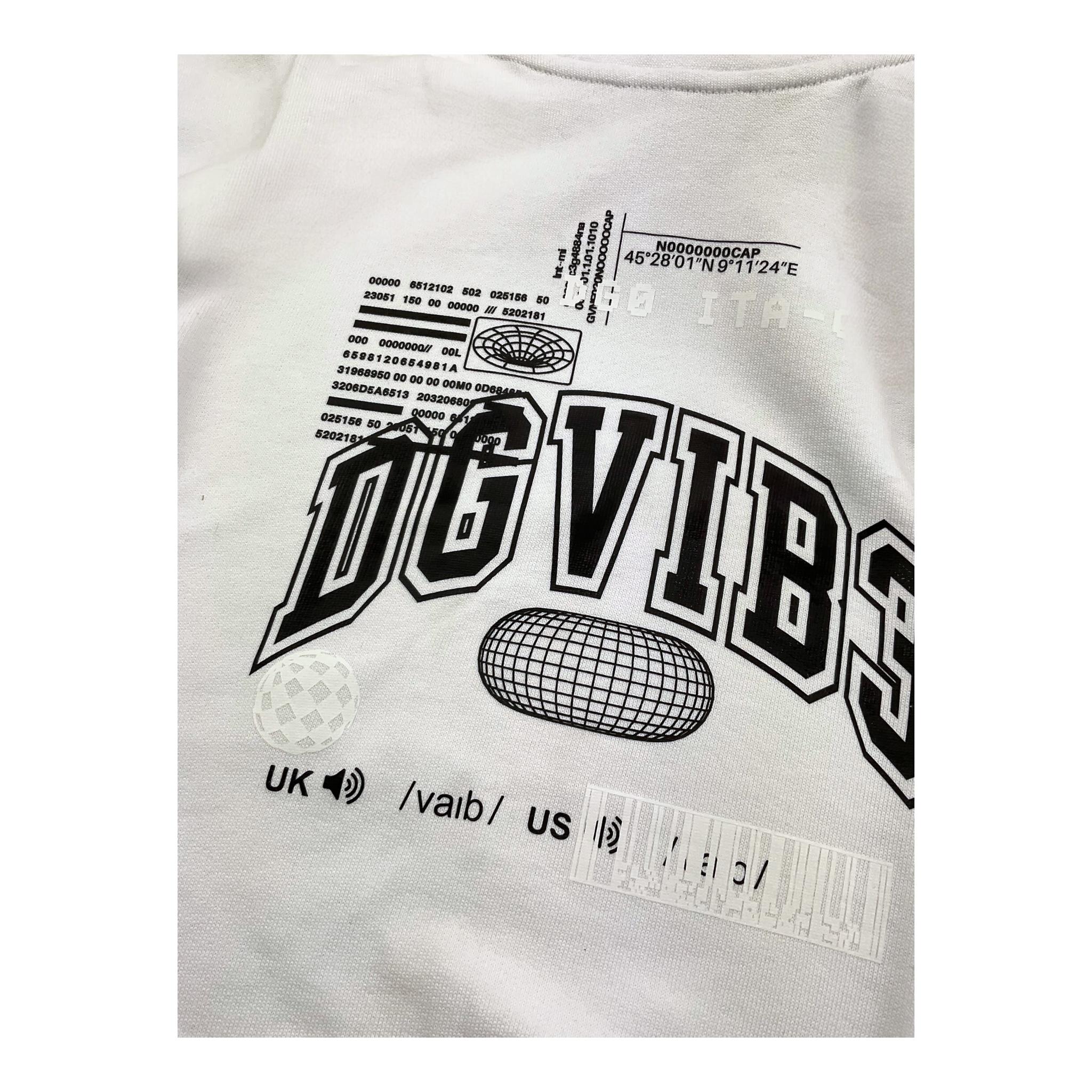 DOLCE & GABBANA felpa chiusa con cappuccio tinta unita con stampa in contrasto Bianco per Bambina L8JWAO BIANCO DOLCE & GABBANA 