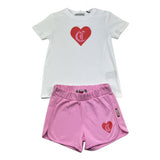 Just Cavalli Completo 2 Pezzi T-Shirt-Short Bicolore per Bambina JGP26003CJ BIANCO/ROSA JUST CAVALLI 
