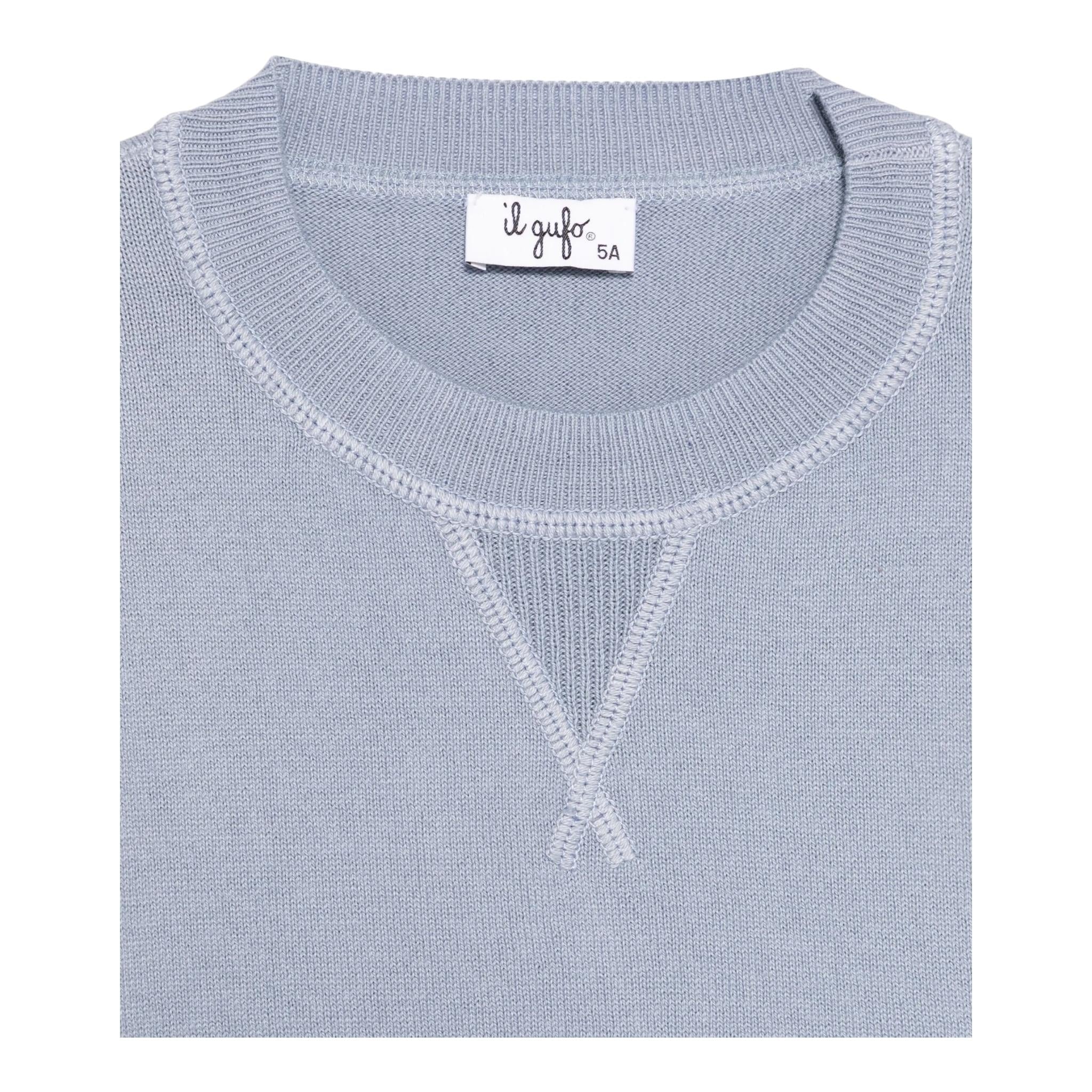 Il Gufo Maglia Girocollo Tinta Unita per Bambina P25MA479EM110 AZZURRO POLVERE IL GUFO 