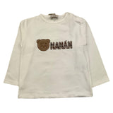 M+E' shirt girocollo tinta unita con stampa in contrasto Bianco per Neonato I24146 BIANCO M+E' 