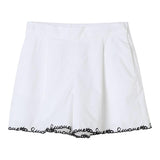 Simonetta Short Tinta Unita con Girovita Regolabile per Bambina SW6A09 BIANCO SIMONETTA 