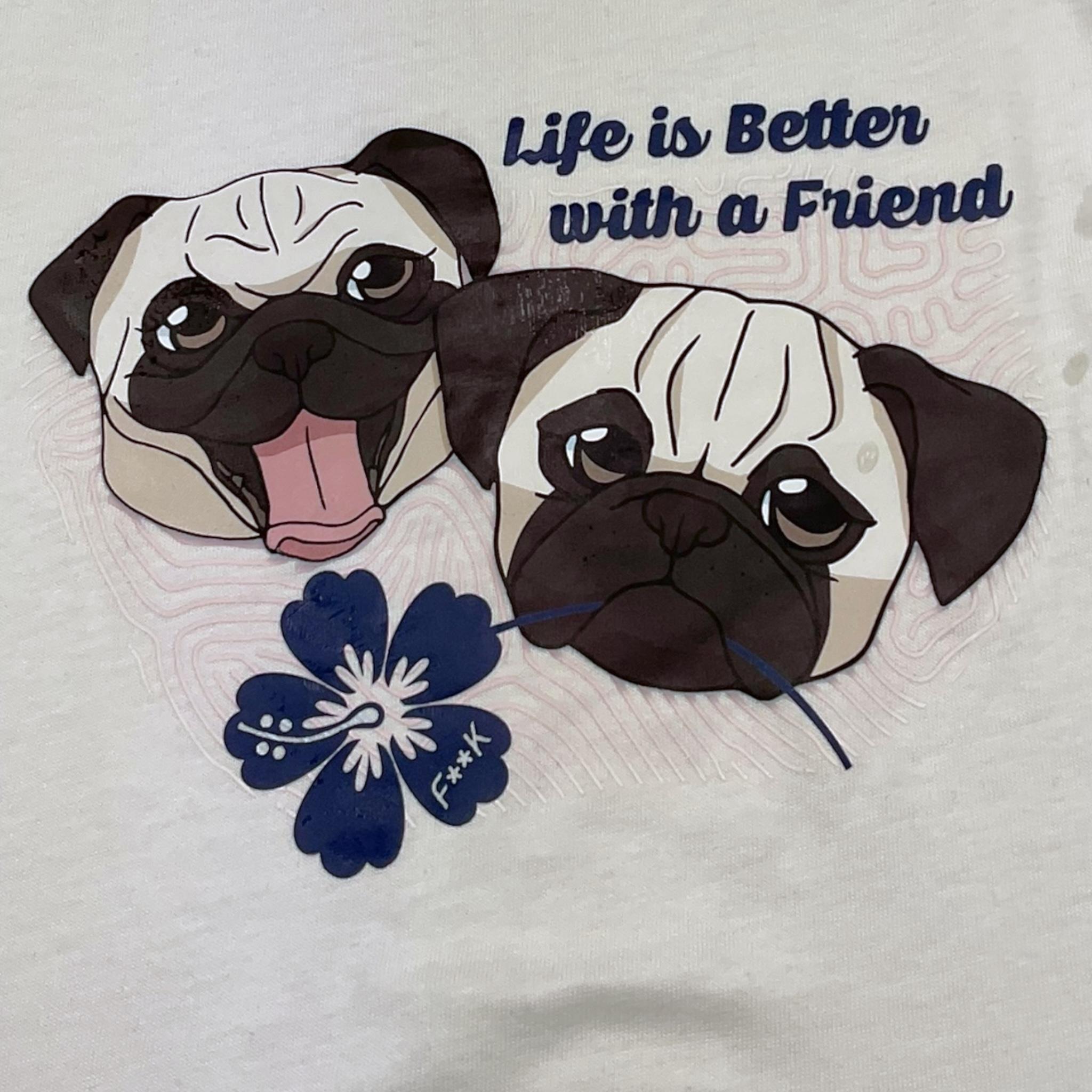 F**K T-Shirt Tinta Unita con Stampa per Bambina KSKIDEO BIANCO F**K 