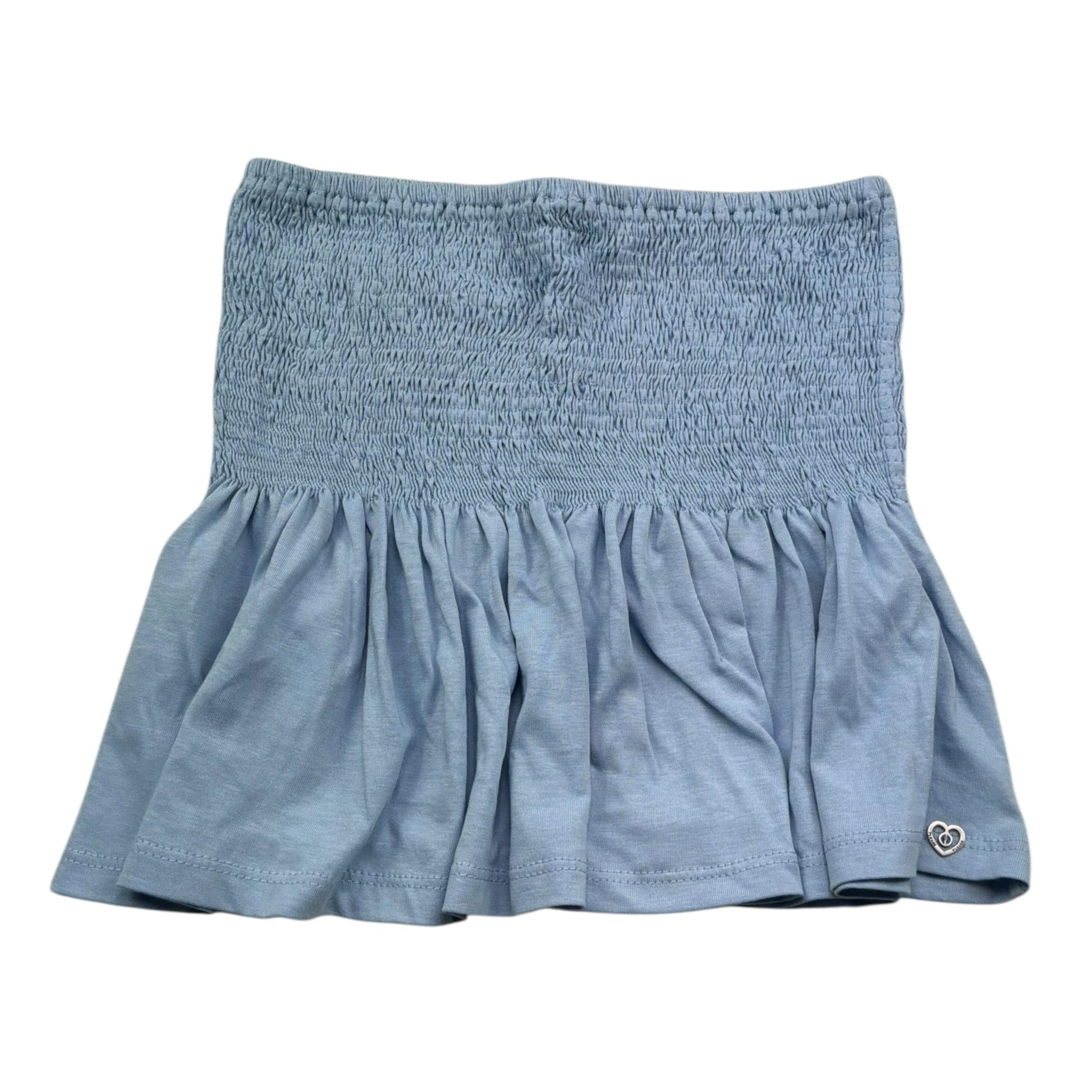 Please Top Fascia con Balza Tinta Unita per Bambina MO25030G72 AZZURRO PLEASE 