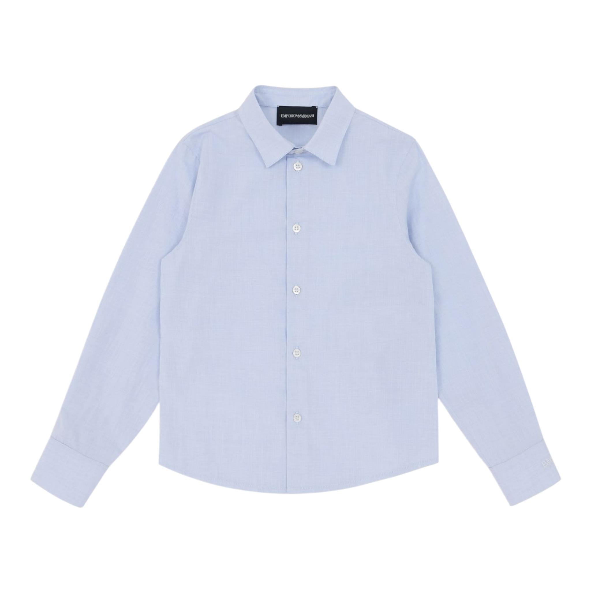Emporio Armani Camicia Tinta Unita Manica Lunga per Bambino EB000062 AZZURRO EMPORIO ARMANI 