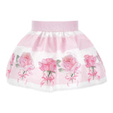 Monnalisa Gonna Bicolore con Stampa Rose per Neonata 31E700 BIANCO/ROSA MONNALISA 