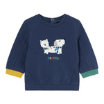 MAYORAL felpa girocollo tinta unita con stampa Blu per Neonato 2455 BLU MAYORAL 