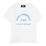 Karl Lagerfeld T-Shirt Girocollo Tinta Unita con Logo per Neonato Z30439 BIANCO KARL LAGERFELD 