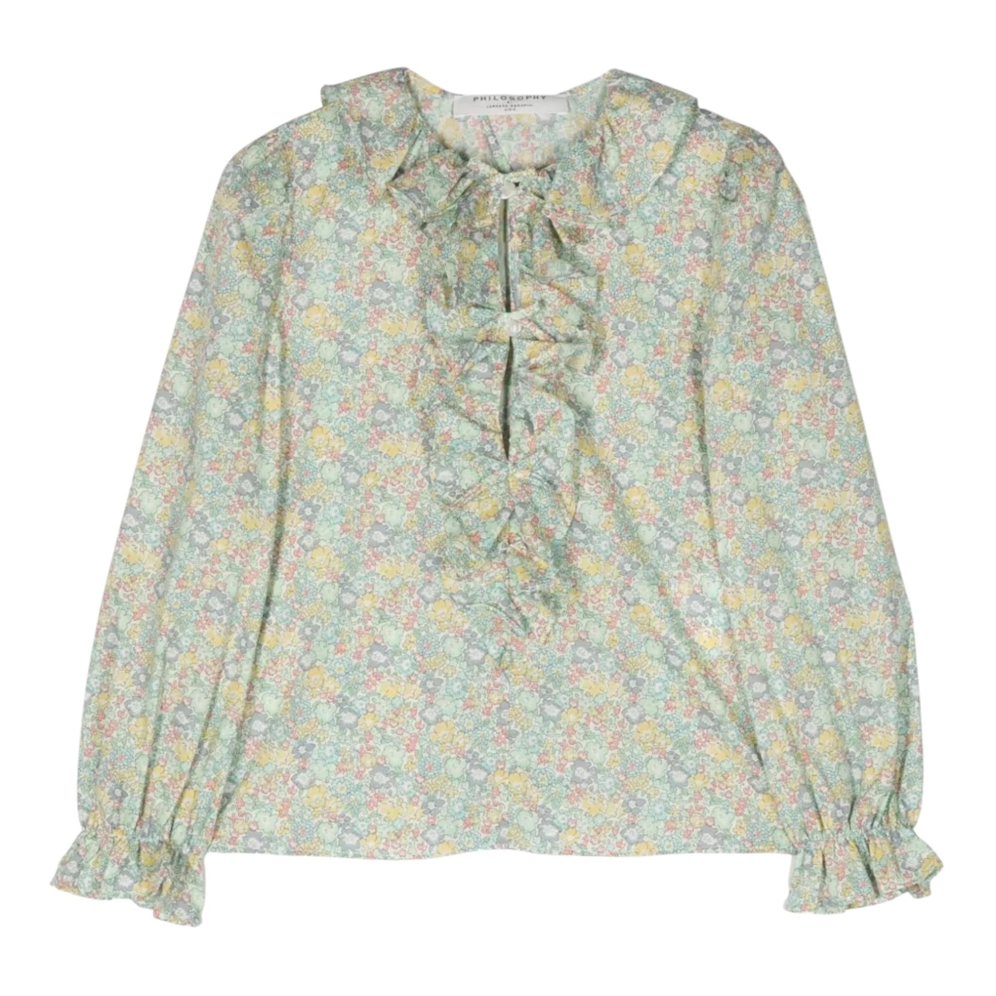 PHILOSOPHY camicia tinta unita con fantasia fiori Bianco per Bambina PFCA006 BIANCO PHILOSOPHY 