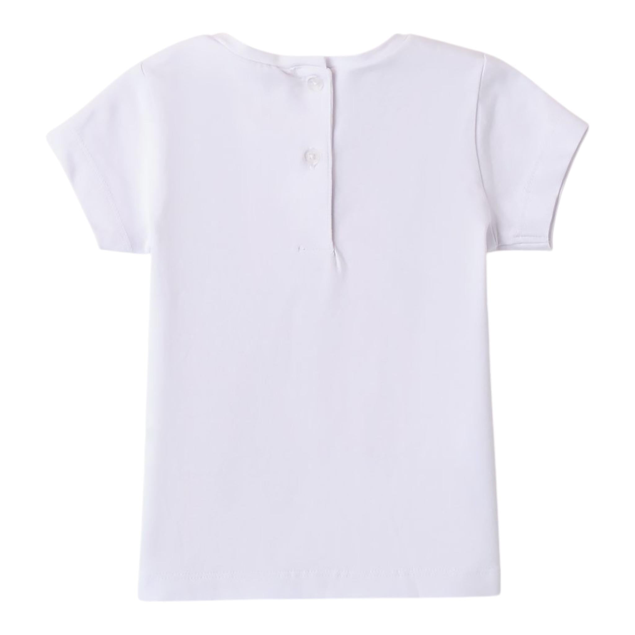 Sarabanda T-Shirt Girocollo Tinta Unita con Stampa per Bambina 0B208 BIANCO SARABANDA 