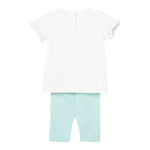 Liu Jo Completo 2 Pezzi T-Shirt-Leggins per Neonata HA5061 BIANCO/VERDE ACQUA LIU JO 