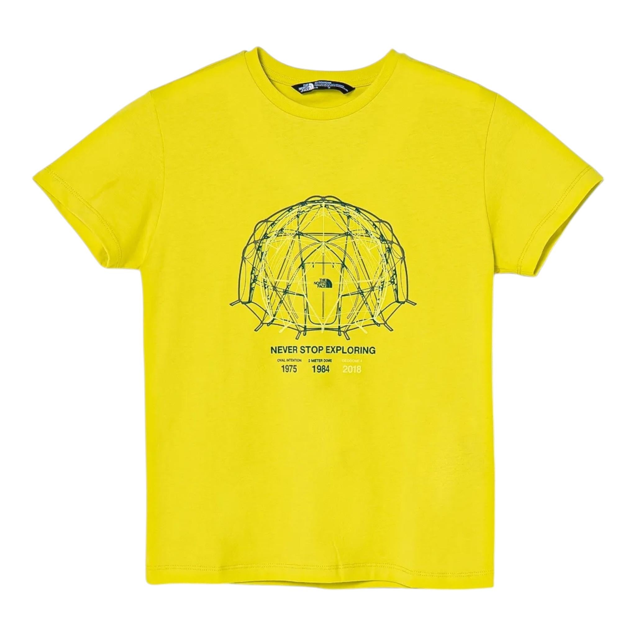 The North Face T-Shirt Girocollo Tinta Unita con Stampa per Bambino NF0A8AXGJE31XXL GIALLO THE NORTH FACE 