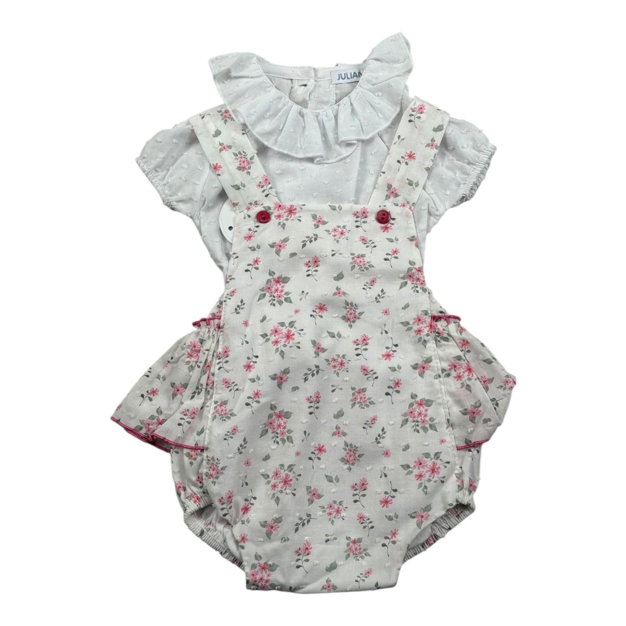 Juliana Completo 2 Pezzi Camicia-Pagliaccetto per Neonata 25196 BIANCO JULIANA 