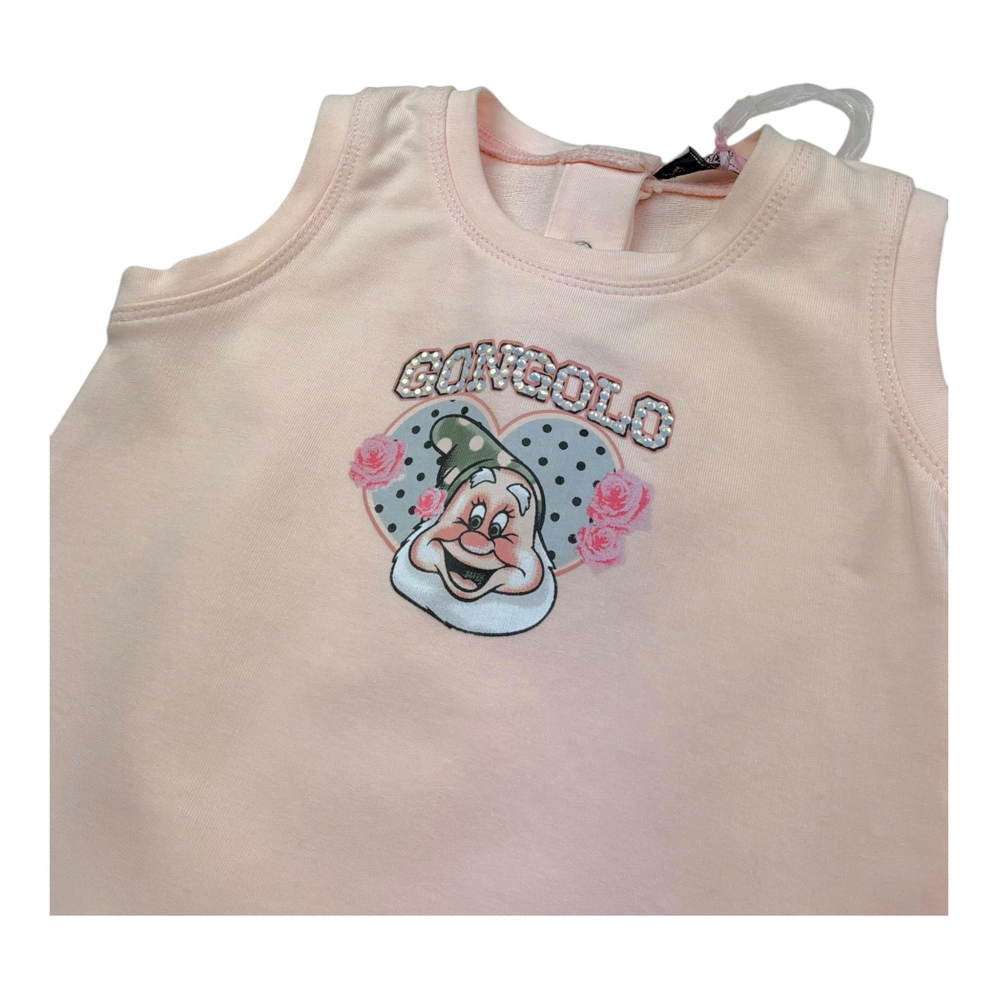 Monnalisa Abito Giromanica Tinta Unita con Tulle per Neonata 398905 ROSA MONNALISA 