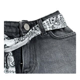 Saint Barth Short In Denim Tinta Unita con Foulard per Bambina KOK00010416 NERO SAINT BARTH 