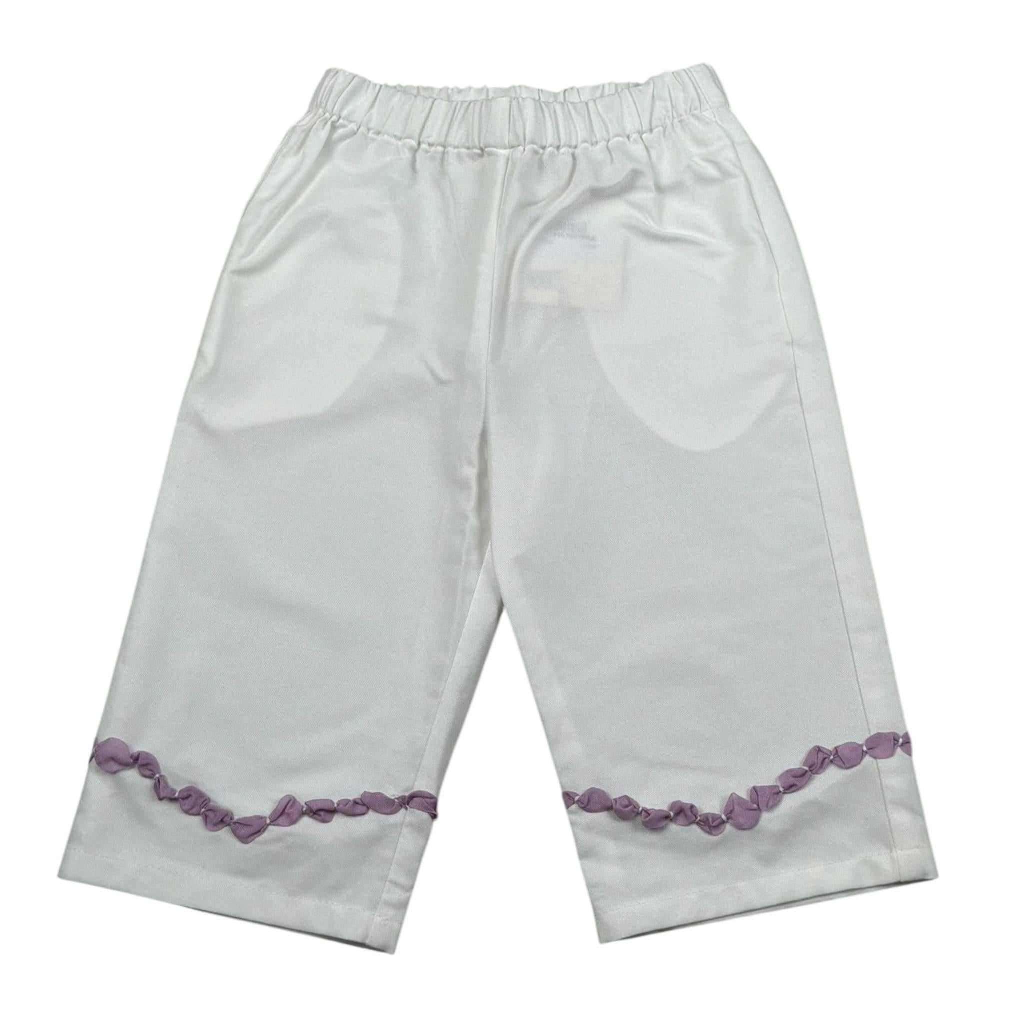 Ilfarobimbi Pantalone A Palazzo Tinta Unita per Bambina IFB400404 BIANCO ILFAROBIMBI 