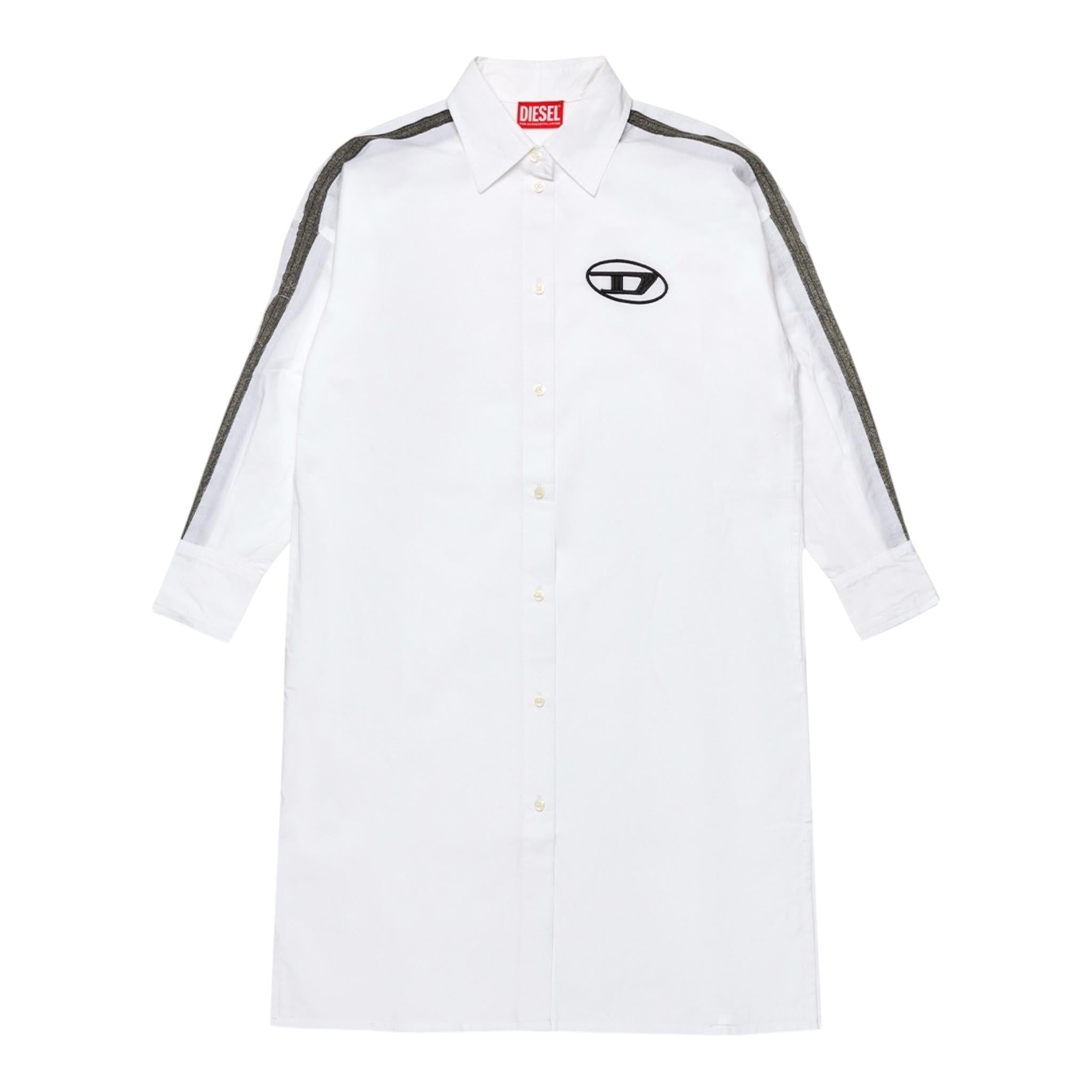 DIESEL abito modello camicia tinta unita con logo Bianco per Bambina J01939 BIANCO DIESEL 