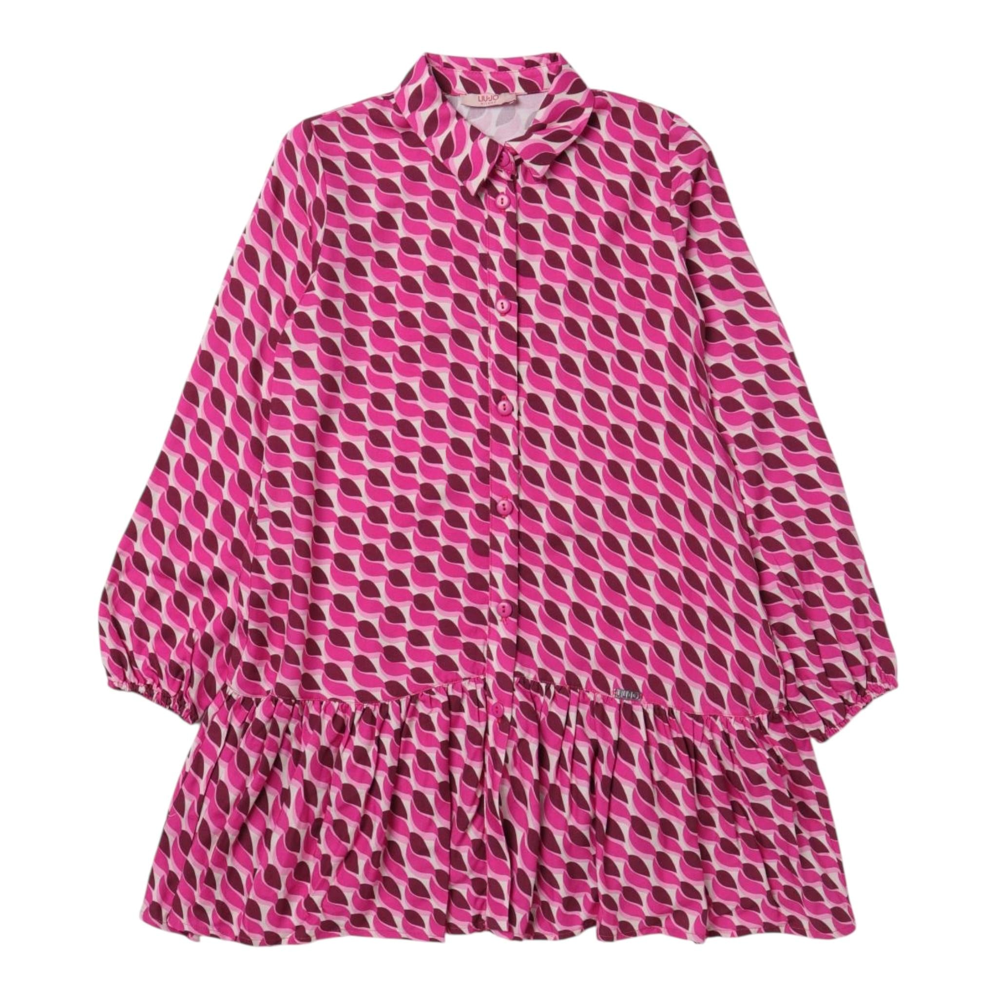 LIU JO abito manica lunga stampa fantasia Fuxia per Bambina GF3027 FUXIA LIU JO 