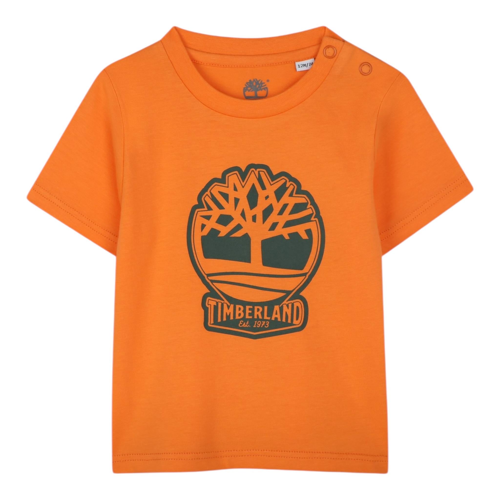 Timberland T-Shirt Girocollo Tinta Unita con Stampa per Bambino T60506X ARANCIONE TIMBERLAND 