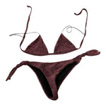 Plume Éthérée Costume 2 Pezzi Triangolo-Slip Tinta Unita per Bambina P09 VIOLA PLUME ÉTHÉRÉE 