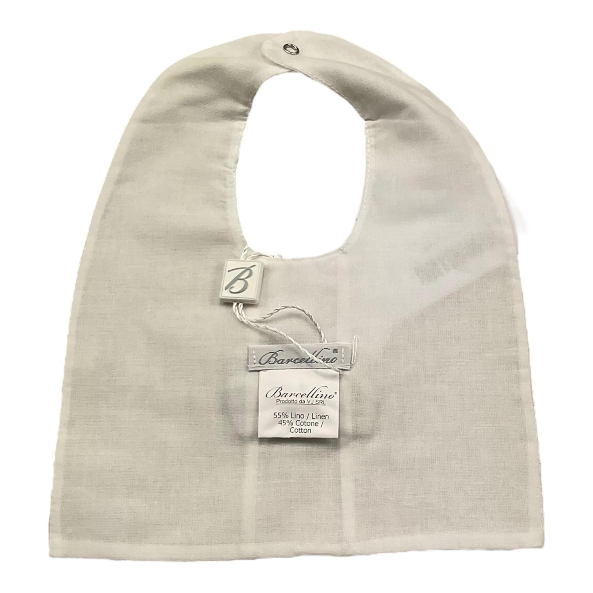 Barcellino Bavetta Tinta Unita con Papillon Applicato per Neonato 120106 BIANCO BARCELLINO 