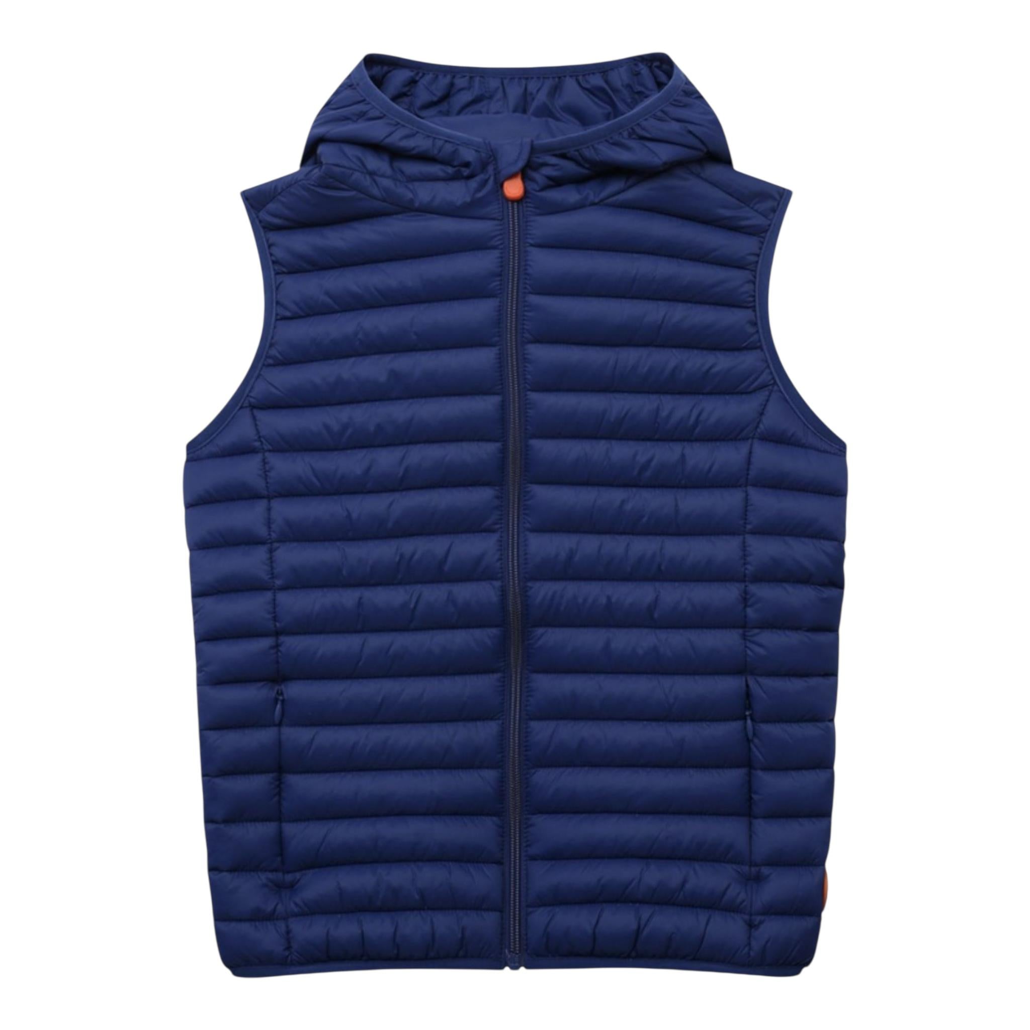 Save The Duck Giubbino Tinta Unita Modello Smanicato con Zip per Bambino J80649X BLU SAVE THE DUCK 