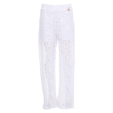 Twinset Pantalone tinta unita Traforato Bianco per Bambina 251GJ2QR4X BIANCO TWINSET 