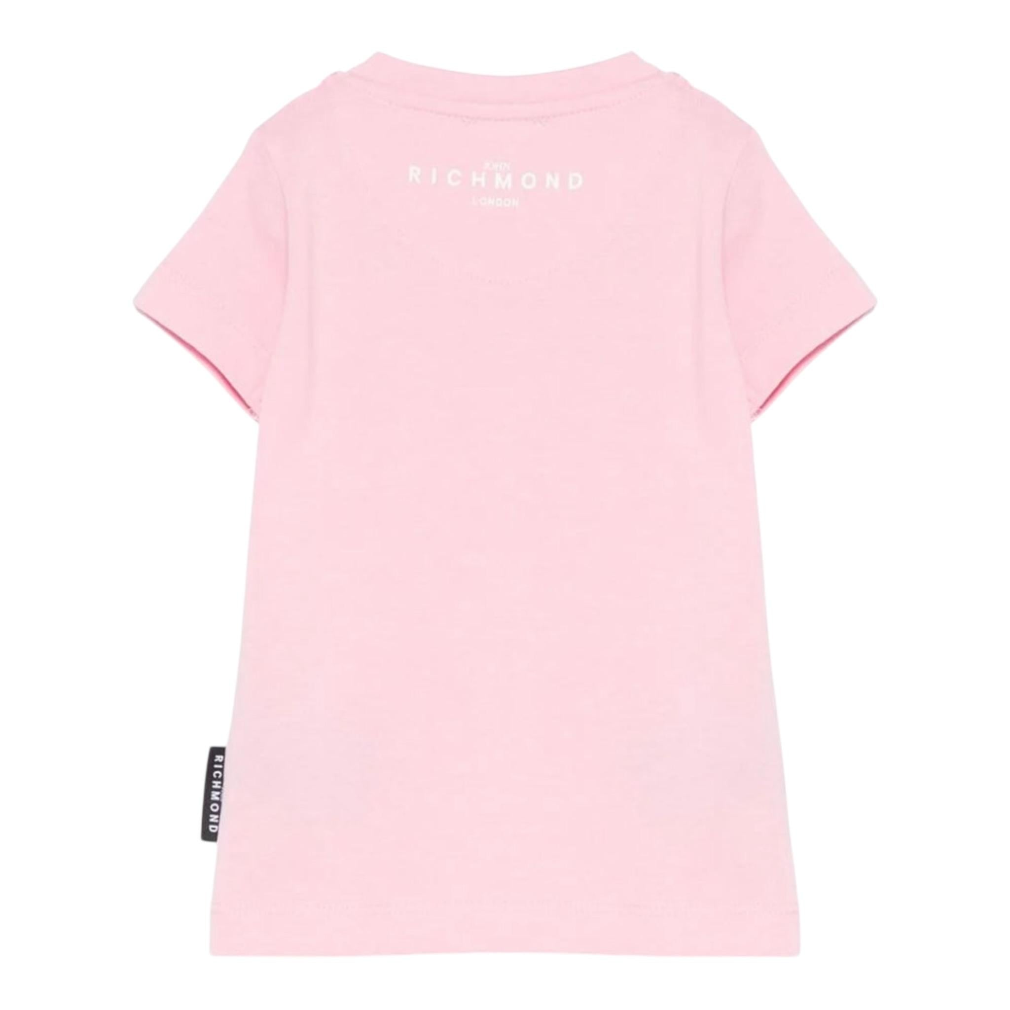 John Richmond T-Shirt Girocollo Tinta Unita con Stampa per Neonata RIP25002TSXXXX ROSA JOHN RICHMOND 