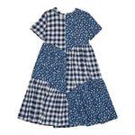 Max&Co. Abito Tinta Unita con Fantasia Fiori E Quadri per Bambina MX0126 BLU MAX&Co. 