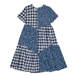 Max&Co. Abito Tinta Unita con Fantasia Fiori E Quadri per Bambina MX0126 BLU MAX&Co. 