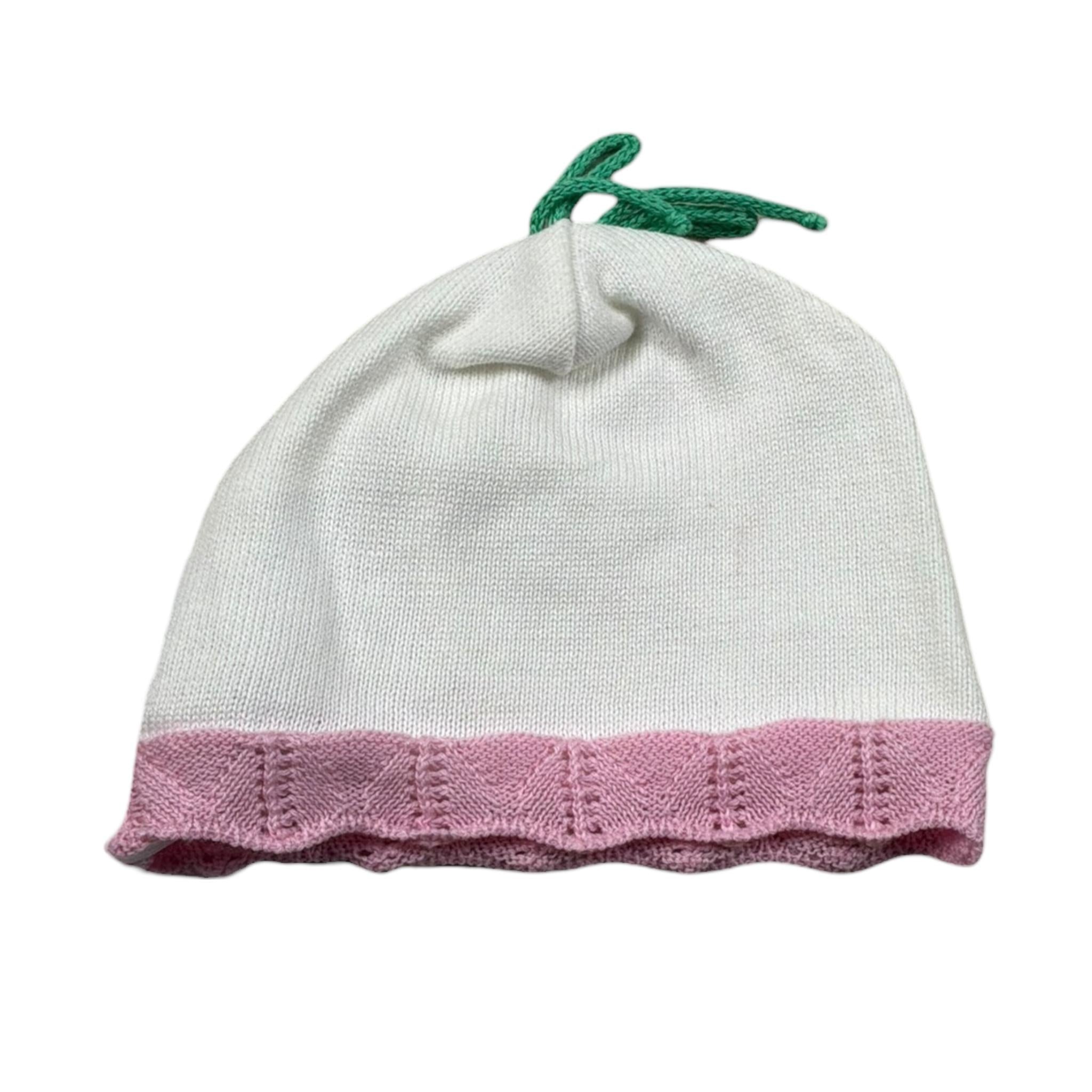 Colori Chiari Cappell Tinta Unita con Ricami per Neonata FF785965 BIANCO COLORI CHIARI 