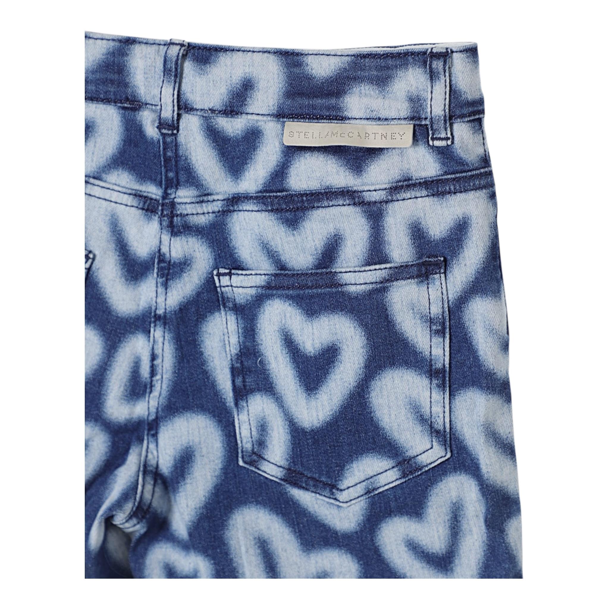 Stella Mccartney Short In Denim Tinta Unita con Stampa per Bambina TW6D69 BLU STELLA McCARTNEY 