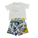 Cesare Paciotti Completo 2 Pezzi T-Shirt-Bermuda tinta unita con Stampa Bianco per Neonato COMP5124BXX BIANCO CESARE PACIOTTI 