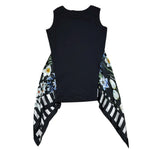 Monnalisa Canotta Girocollo Tinta Unita Asimmetrica per Bambina 413612 NERO MONNALISA 