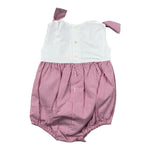 Ilfarobimbi Pagliaccett Bicolore con Fantasia A Righe per Neonata GELSOMINO BIANCO/ROSA ILFAROBIMBI 