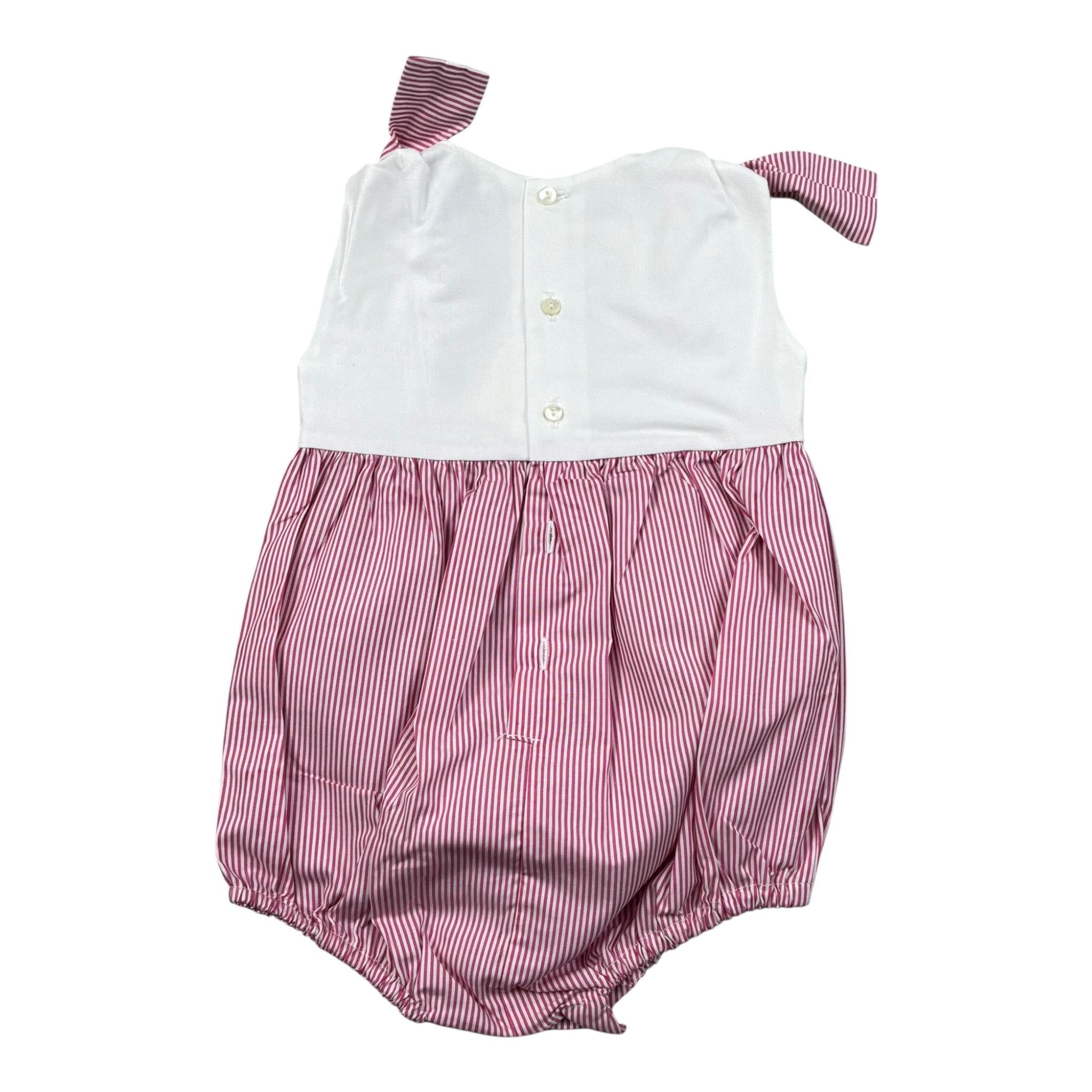 Ilfarobimbi Pagliaccett Bicolore con Fantasia A Righe per Neonata GELSOMINO BIANCO/ROSA ILFAROBIMBI 