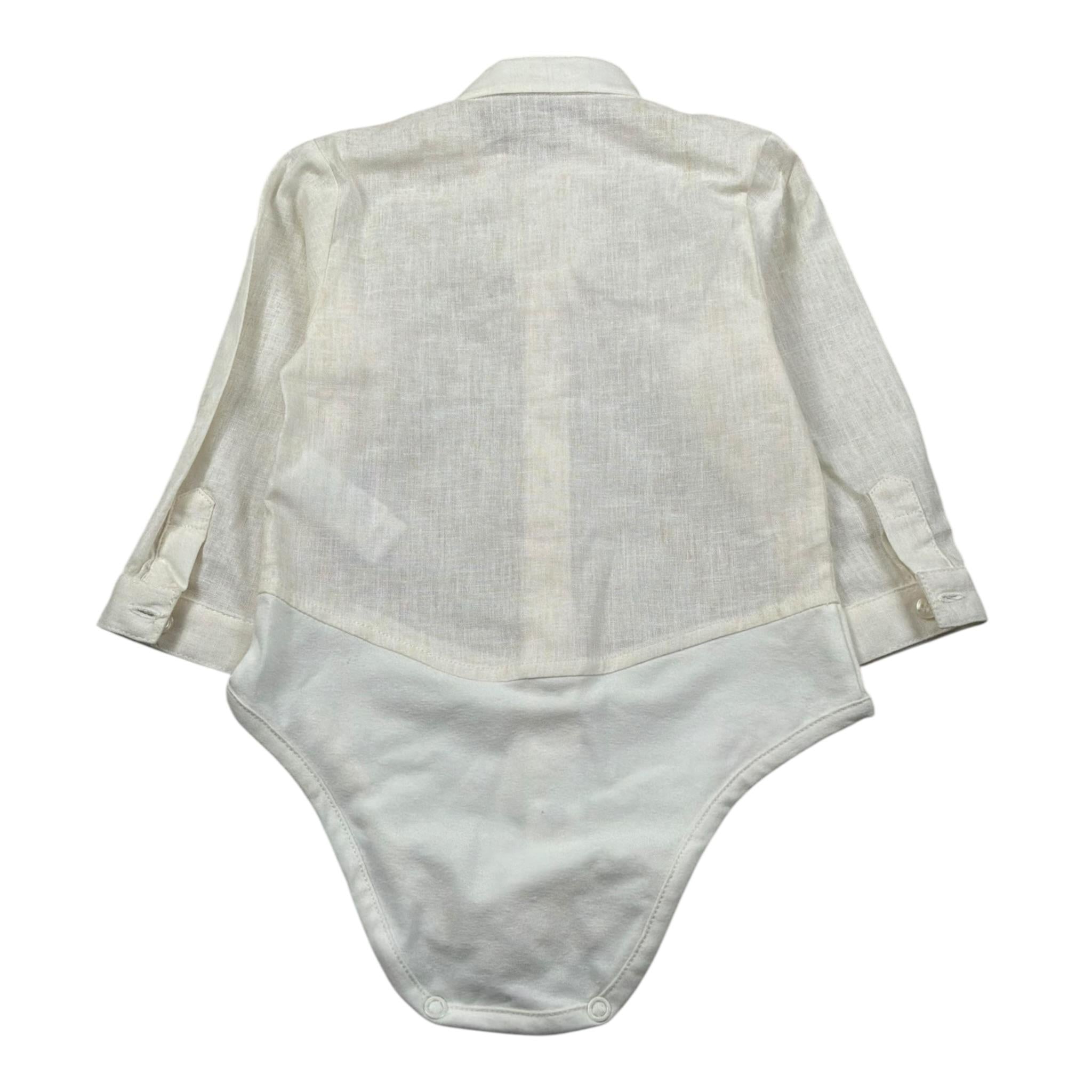 Pure Firenze Camicia Body tinta unita Manica Lunga Panna per Neonato PC01178 PANNA PURE FIRENZE 