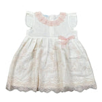 Juliana Abito tinta unita con Ricami Panna per Bambina 25143J PANNA JULIANA 