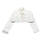 Please Giubbino In Denim Tinta Unita per Bambina JB18132G73X BIANCO PLEASE 