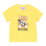 Moschino T-Shirt Girocollo Tinta Unita con Orso per Neonato MNM047XX GIALLO MOSCHINO 