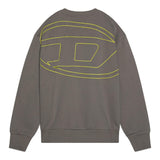 Diesel Felpa Chiusa Girocollo Tinta Unita con Logo per Bambino J02274X VERDE DIESEL 