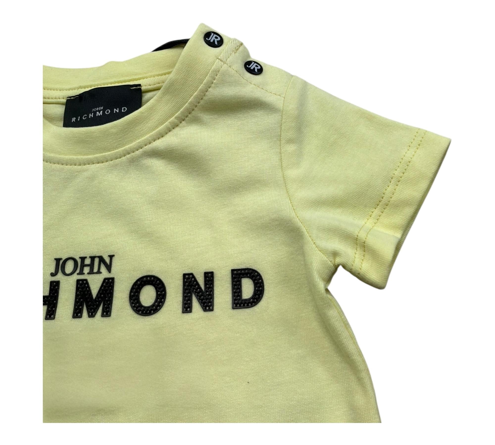 John Richmond T-Shirt Girocollo Tinta Unita con Stampa per Neonato RIP26002TS GIALLO JOHN RICHMOND 