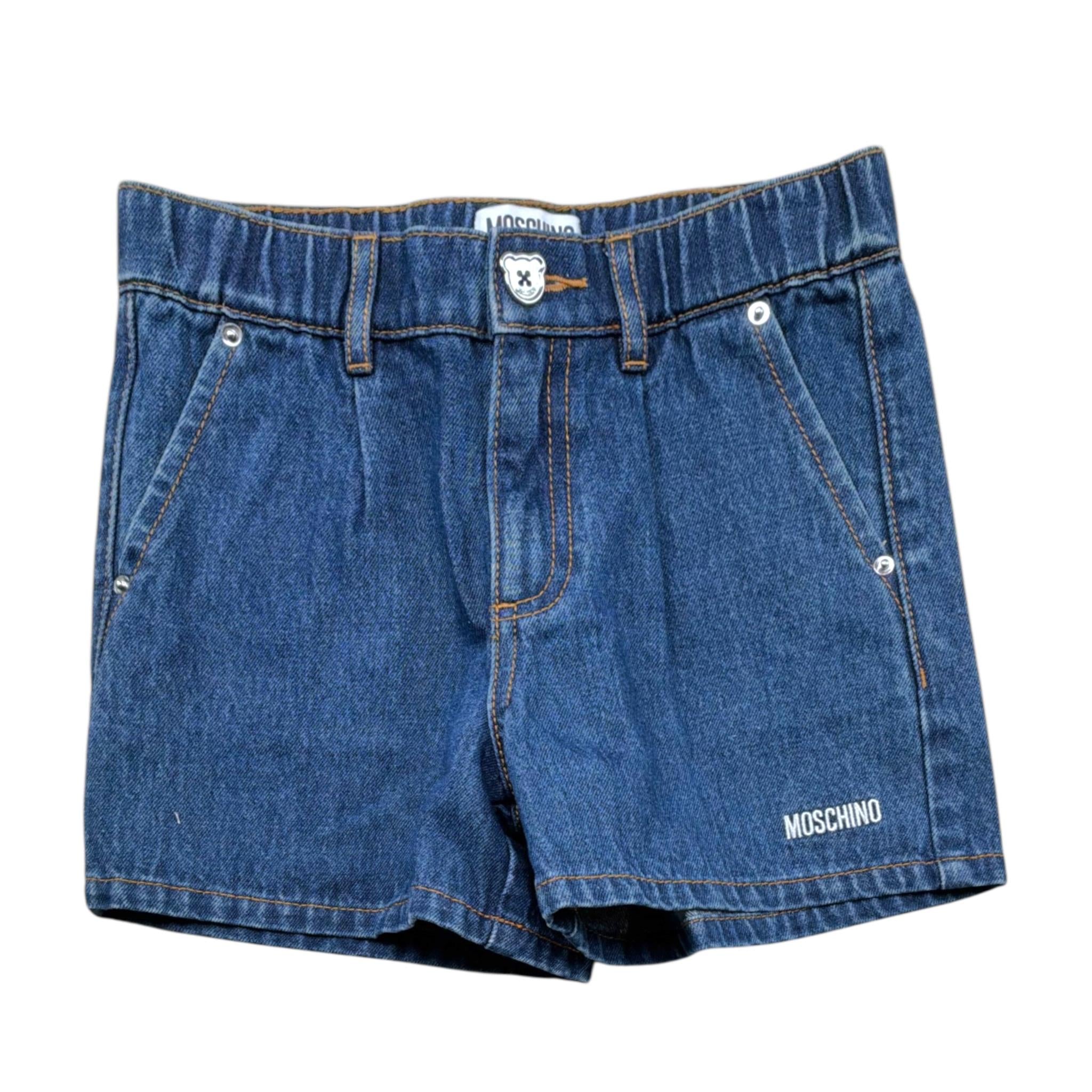 Moschino T-Shirt Modello Crop Tinta Unita con Stampa- Shorts per Bambina HDG01K BIANCO MOSCHINO 