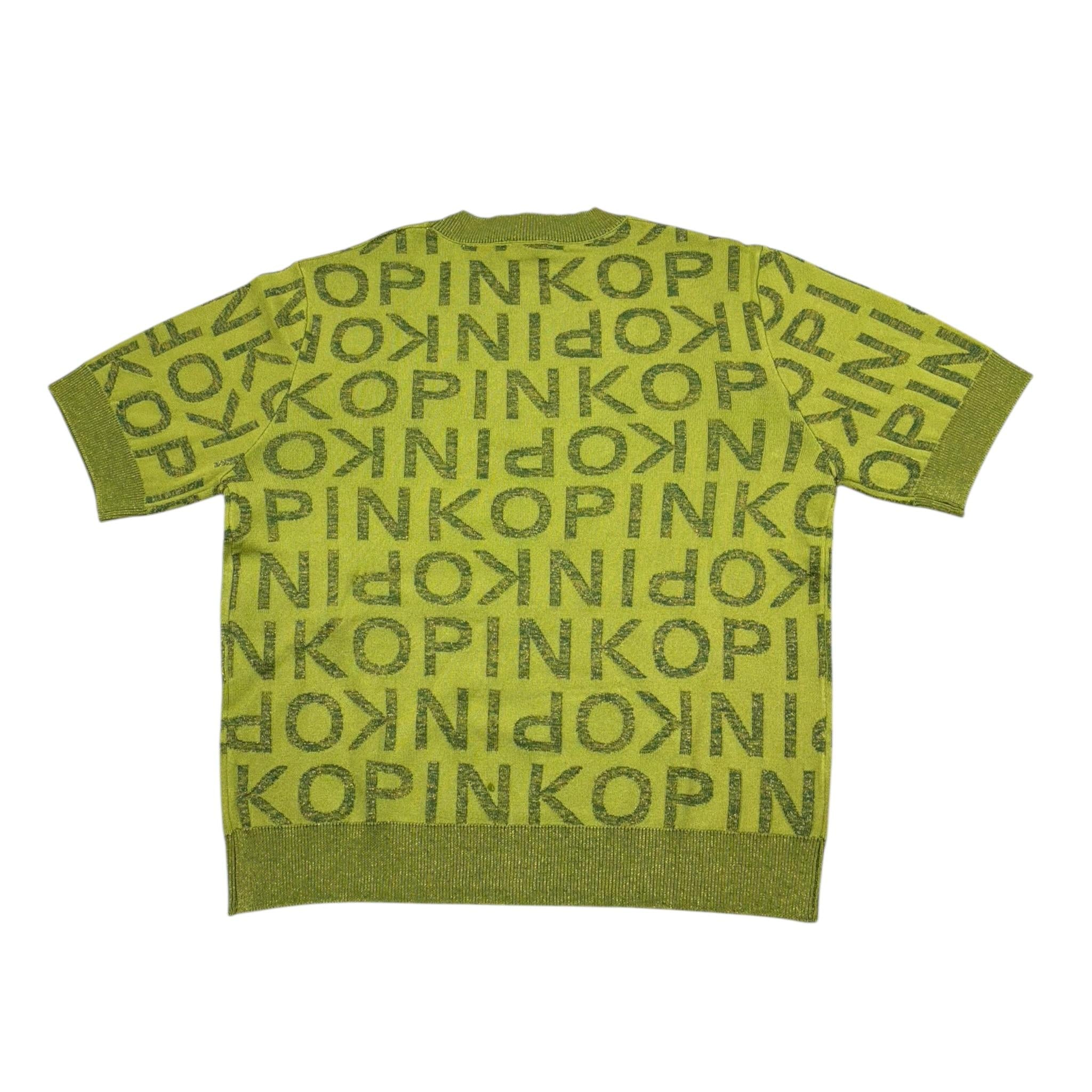 Pinko T-Shirt Girocollo Tinta Unita con Logo per Bambina KFMA006X VERDE PINKO 