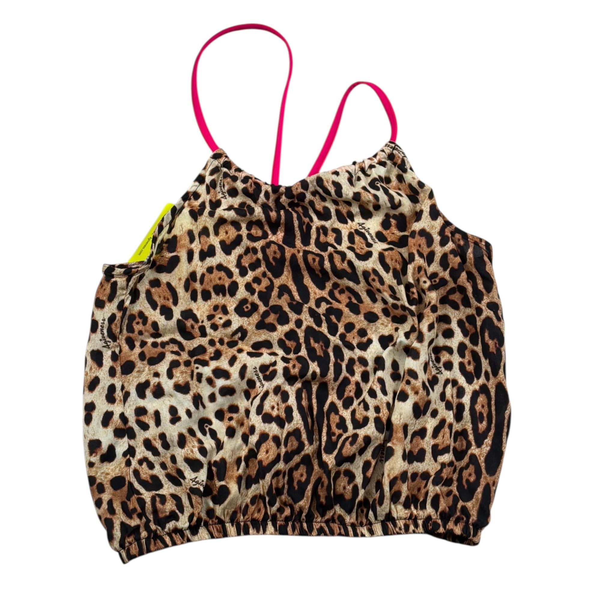 4Giveness Top Tinta Unita con Fantasia Maculata per Bambina FGCG3932 MARRONE 4GIVENESS 