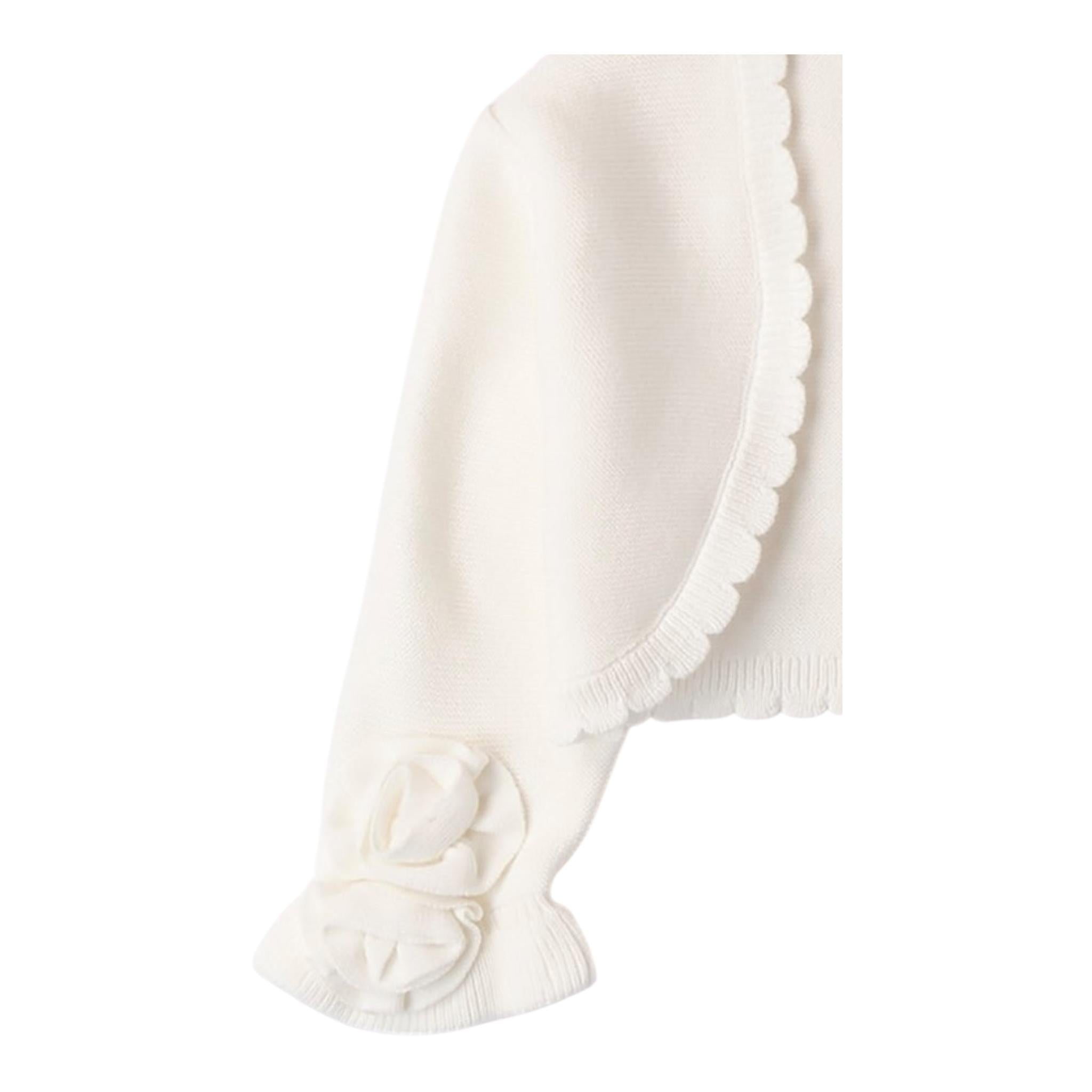 Sarabanda Coprispalle Tinta Unita con Applicazioni per Bambina 0B431 BIANCO SARABANDA 