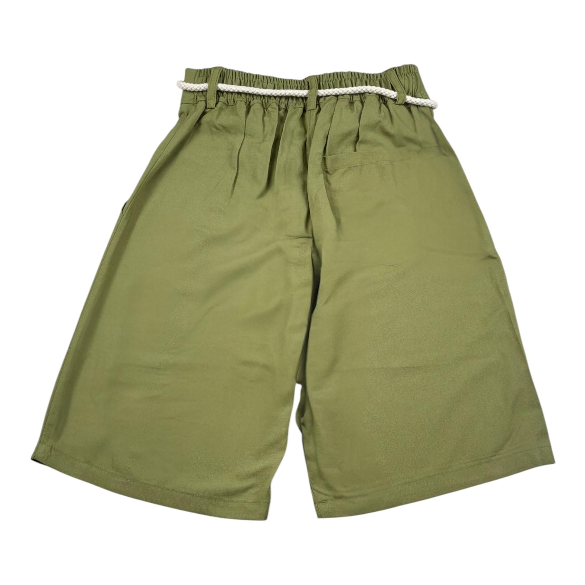 Never Too Bermuda tinta unita con Elastico In Vita Verde per Bambino NT2274R VERDE NEVER TOO 