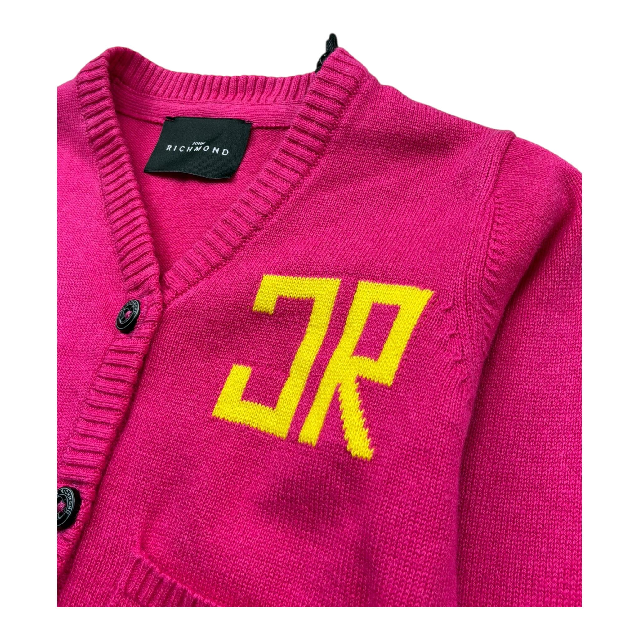 John Richmond Cardigan Tinta Unita con Logo per Neonata RIP26032MA FUXIA JOHN RICHMOND 