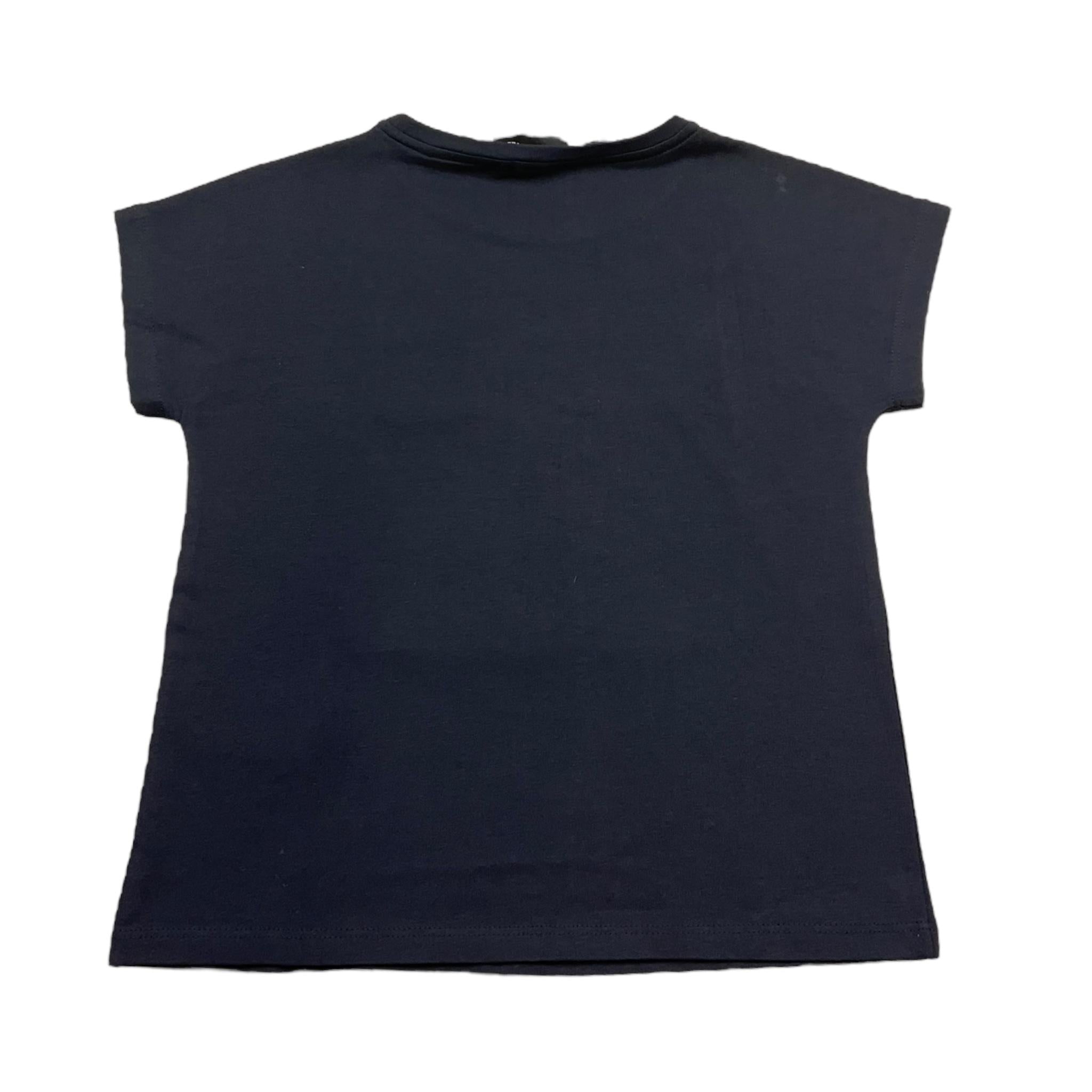 Emporio Armani T-Shirt Girocollo Tinta Unita con Logo per Bambina 3G3T02 BLU EMPORIO ARMANI 