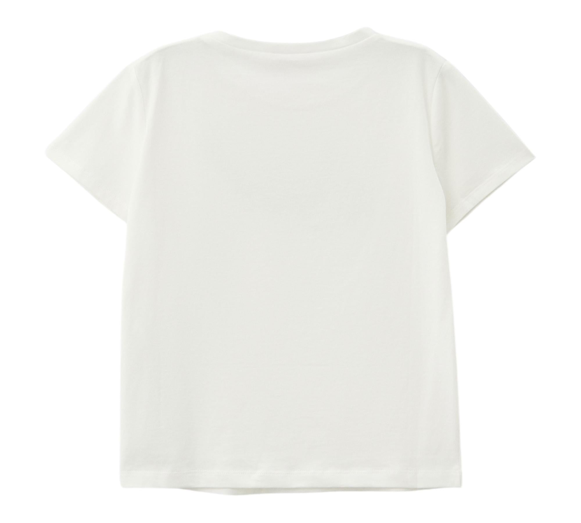 Liu Jo T-Shirt Girocollo Tinta Unita con Paillettes per Bambina GA5018XXX BIANCO LIU JO 