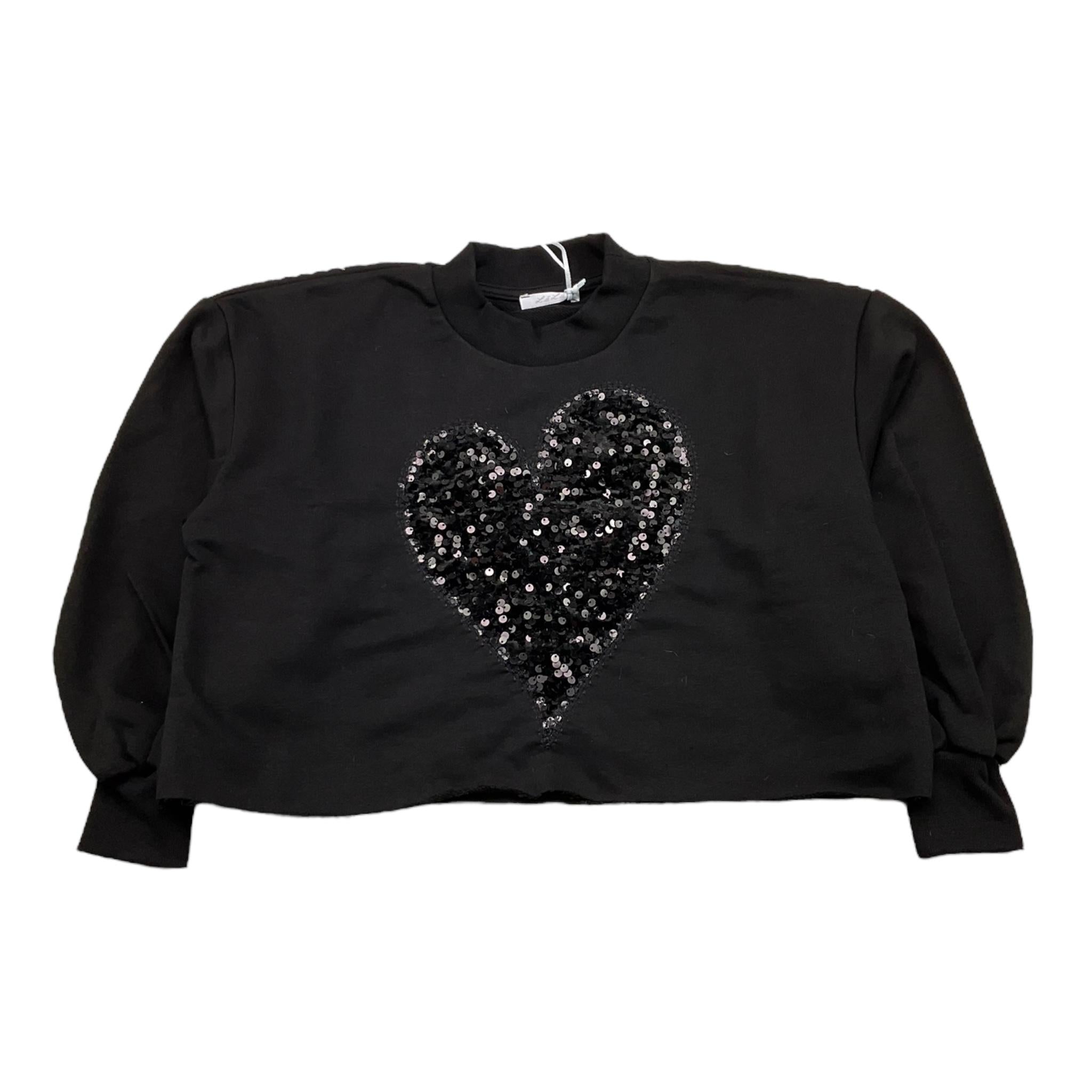 LU LU BY MISS GRANT felpa tinta unita con paillettes Nero per Bambina LL3167 NERO LU LU BY MISS GRANT 